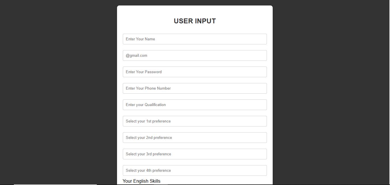 User Input